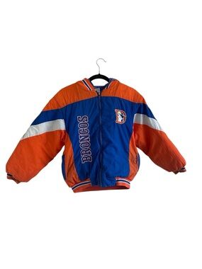 Vintage Stadium Apparel KIDS NFL Denver Broncos Orange and Blue Jacket
